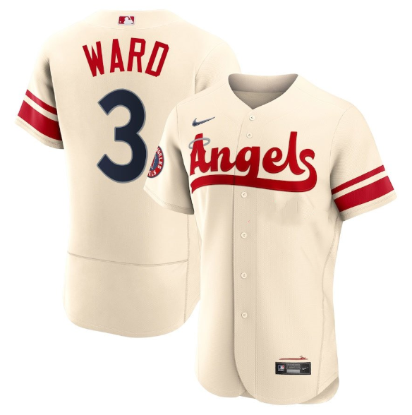 Men's Los Angeles Angels #3 Taylor Ward 2022 Cream City Connect Flex Base Stitched Jersey Men's Los Angeles Angels #3 Taylor Ward 2022 Cream City Connect Flex Base Stitched Jersey